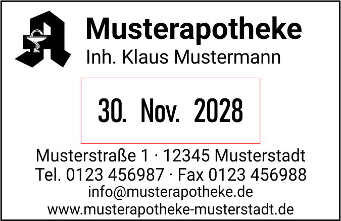 Trodat Professional Apothekenstempel mit Datum 59 x 39 mm SCHWARZ